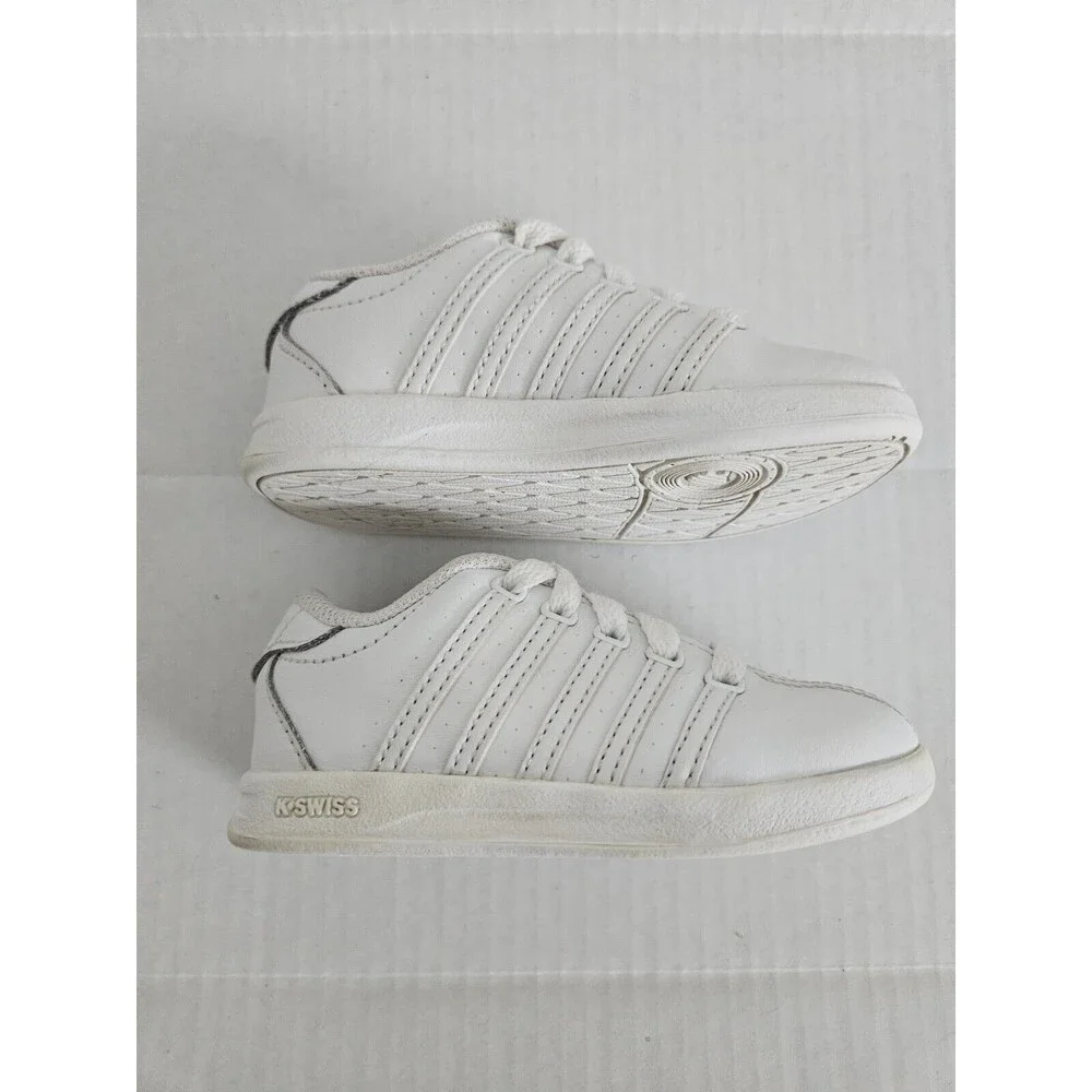 Vintage Infant K-Swiss White Lace Up Sneakers Shoes Size 7
